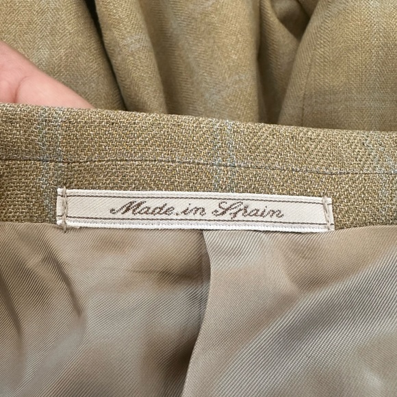 Ermenegildo Zegna Tan and Blue Dapper Old Money Silk and Wool Blend Blazer (44R) - Picture 6 of 6